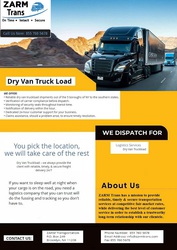 You pick the location of your dry van truck load shipments and we will